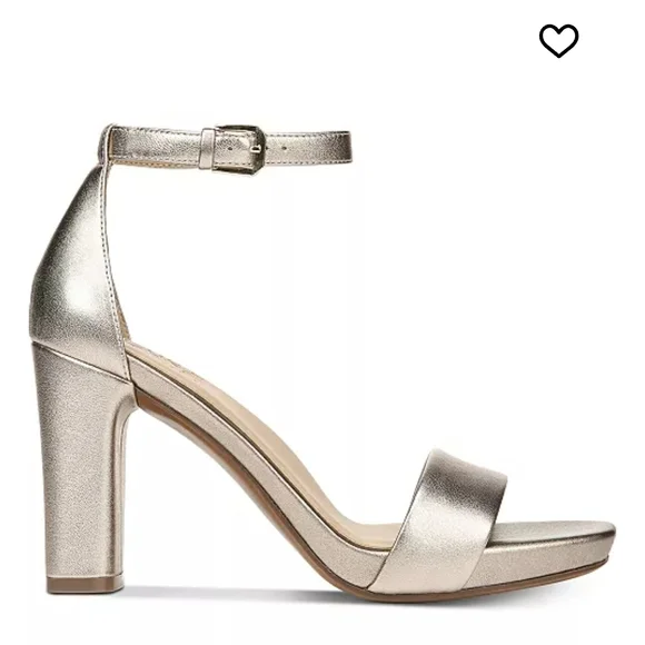 Naturalizer Women's Joy Square Toe Ankle Strap Dress Sandals In LIGHT BRONZE - Picture 4 of 13